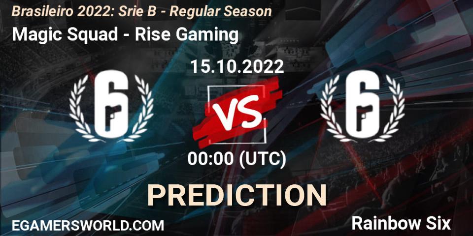 Magic Squad - Rise Gaming: Maç tahminleri. 15.10.2022 at 00:00, Rainbow Six, Brasileirão 2022: Série B - Regular Season