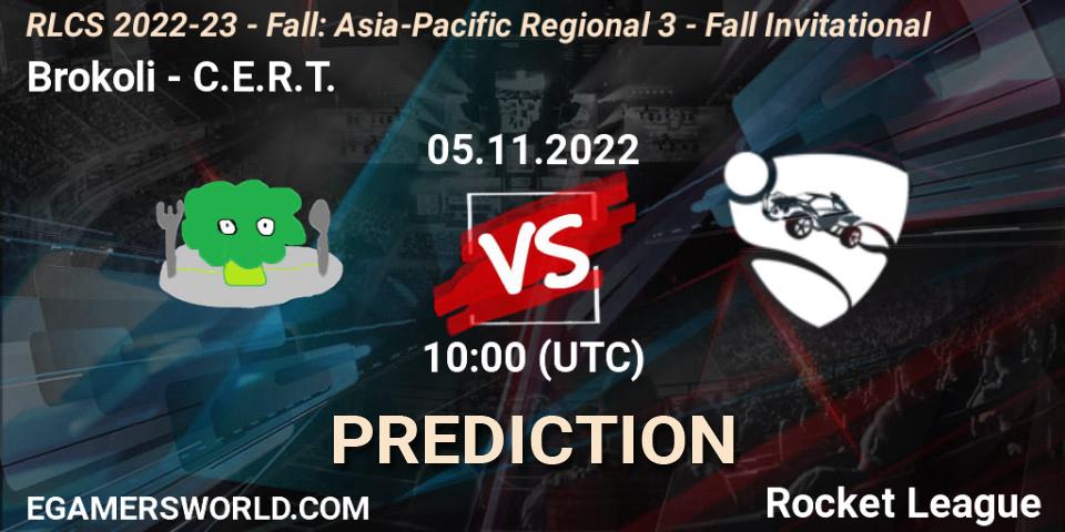 Brokoli - C.E.R.T.: Maç tahminleri. 05.11.2022 at 10:00, Rocket League, RLCS 2022-23 - Fall: Asia-Pacific Regional 3 - Fall Invitational