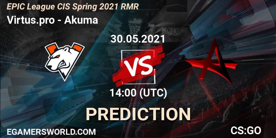 Virtus.pro - Akuma: Maç tahminleri. 30.05.2021 at 14:00, Counter-Strike (CS2), EPIC League CIS Spring 2021 RMR