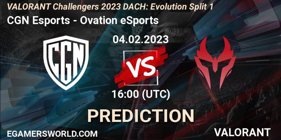CGN Esports - Ovation eSports: Maç tahminleri. 04.02.23, VALORANT, VALORANT Challengers 2023 DACH: Evolution Split 1