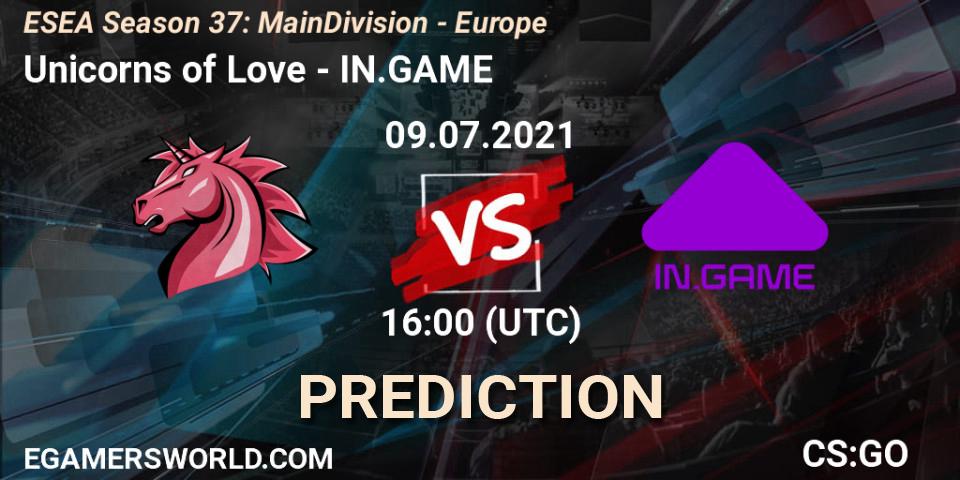 Unicorns of Love - IN.GAME: Maç tahminleri. 09.07.2021 at 16:00, Counter-Strike (CS2), ESEA Season 37: Main Division - Europe