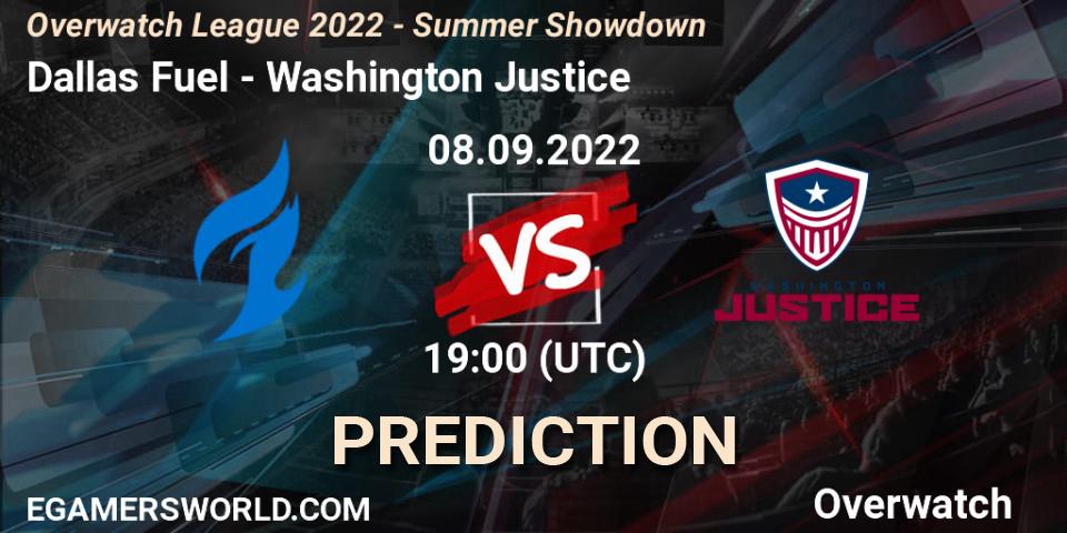 Dallas Fuel - Washington Justice: Maç tahminleri. 08.09.2022 at 19:00, Overwatch, Overwatch League 2022 - Summer Showdown