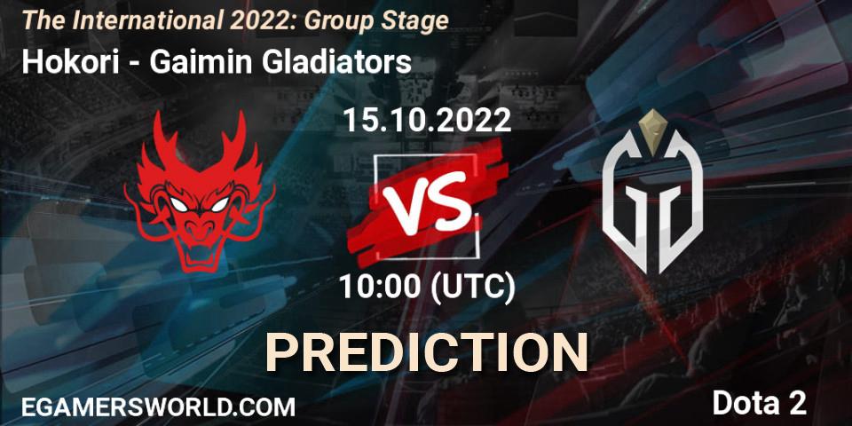 Hokori - Gaimin Gladiators: Maç tahminleri. 15.10.2022 at 12:28, Dota 2, The International 2022: Group Stage