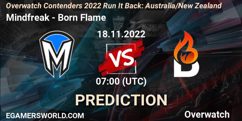 Mindfreak - Born Flame: Maç tahminleri. 18.11.2022 at 07:00, Overwatch, Overwatch Contenders 2022 - Australia/New Zealand - November