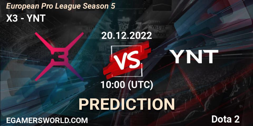 X3 - YNT: Maç tahminleri. 21.12.2022 at 10:09, Dota 2, European Pro League Season 5