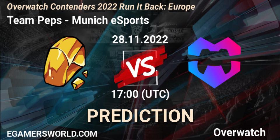Team Peps - Munich eSports: Maç tahminleri. 29.11.2022 at 20:00, Overwatch, Overwatch Contenders 2022 Run It Back: Europe