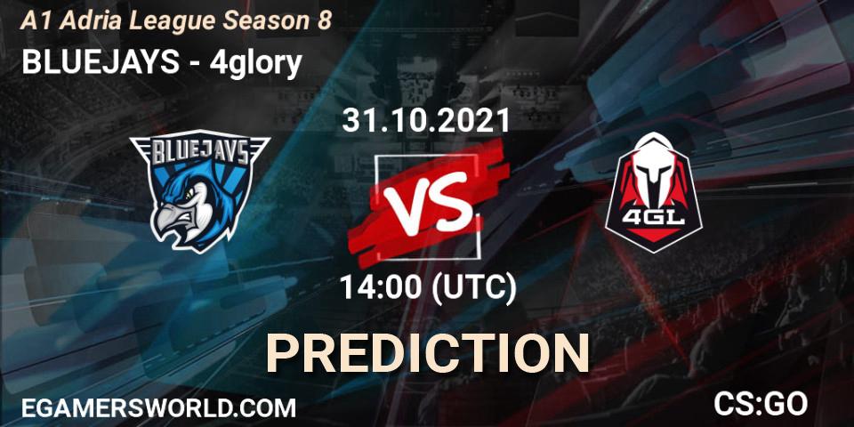 BLUEJAYS - 4glory: Maç tahminleri. 31.10.2021 at 15:00, Counter-Strike (CS2), A1 Adria League Season 8