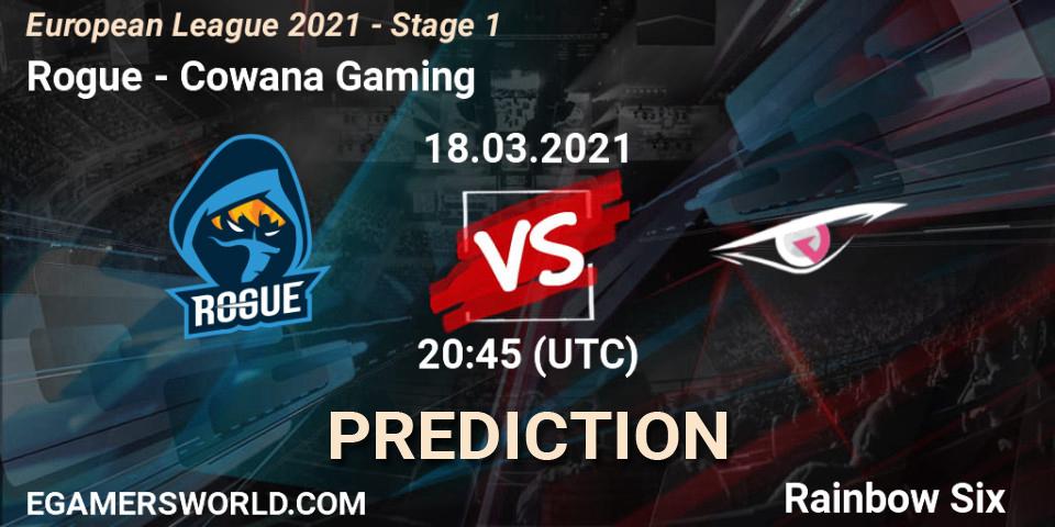 Rogue - Cowana Gaming: Maç tahminleri. 18.03.2021 at 20:45, Rainbow Six, European League 2021 - Stage 1