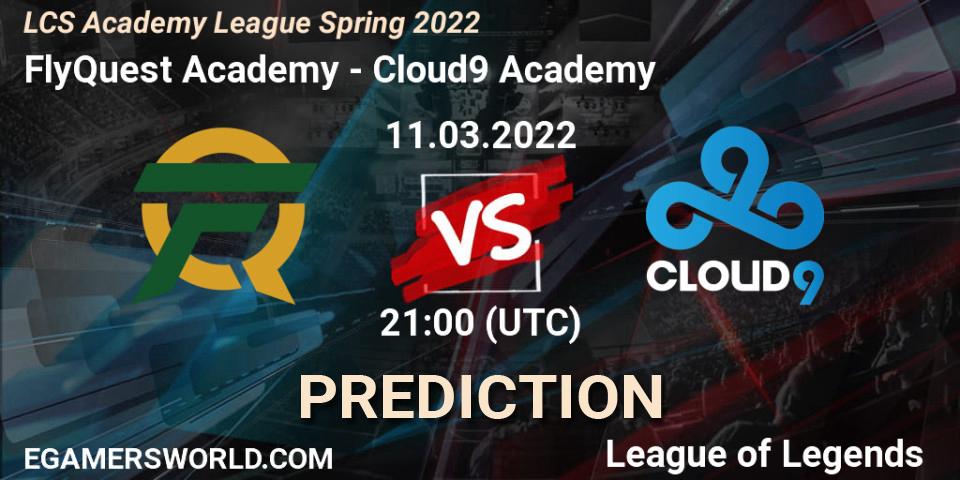 FlyQuest Academy - Cloud9 Academy: Maç tahminleri. 11.03.2022 at 21:00, LoL, LCS Academy League Spring 2022