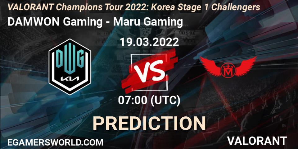 DAMWON Gaming - Maru Gaming: Maç tahminleri. 19.03.2022 at 07:00, VALORANT, VCT 2022: Korea Stage 1 Challengers