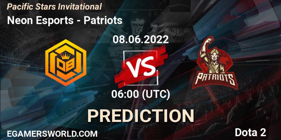 Neon Esports - Patriots: Maç tahminleri. 08.06.2022 at 10:57, Dota 2, Pacific Stars Invitational
