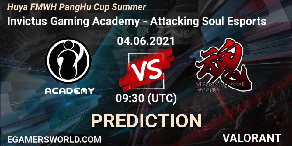 Invictus Gaming Academy - Attacking Soul Esports: Maç tahminleri. 04.06.2021 at 09:30, VALORANT, Huya FMWH PangHu Cup Summer