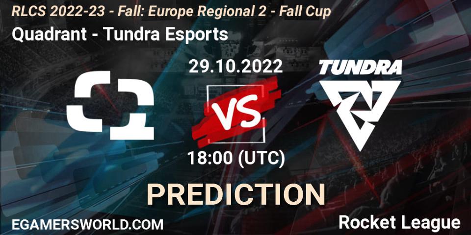Quadrant - Tundra Esports: Maç tahminleri. 29.10.2022 at 18:00, Rocket League, RLCS 2022-23 - Fall: Europe Regional 2 - Fall Cup