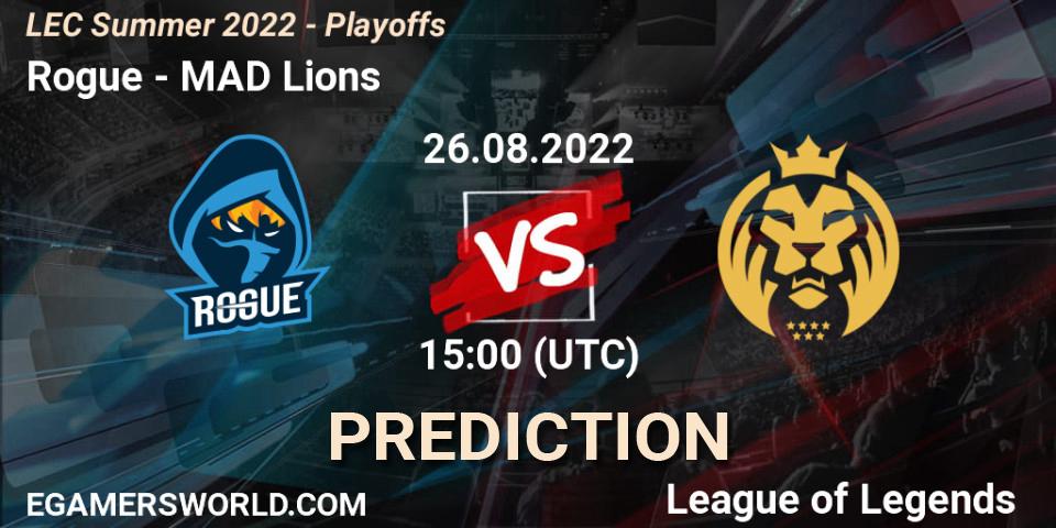Rogue - MAD Lions: Maç tahminleri. 26.08.22, LoL, LEC Summer 2022 - Playoffs