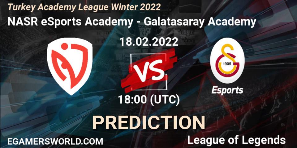NASR eSports Academy - Galatasaray Academy: Maç tahminleri. 18.02.2022 at 18:00, LoL, Turkey Academy League Winter 2022