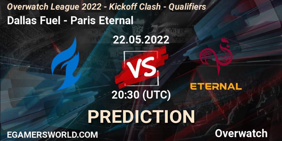 Dallas Fuel - Paris Eternal: Maç tahminleri. 22.05.2022 at 20:30, Overwatch, Overwatch League 2022 - Kickoff Clash - Qualifiers