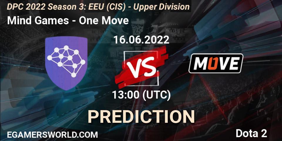 Mind Games - One Move: Maç tahminleri. 16.06.2022 at 13:00, Dota 2, DPC EEU (CIS) 2021/2022 Tour 3: Division I