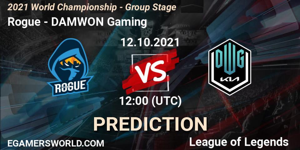 Rogue - DAMWON Gaming: Maç tahminleri. 12.10.2021 at 12:00, LoL, 2021 World Championship - Group Stage
