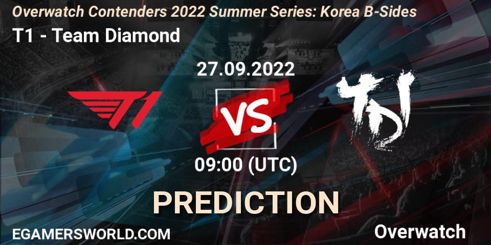 T1 - Team Diamond: Maç tahminleri. 27.09.22, Overwatch, Overwatch Contenders 2022 Summer Series: Korea B-Sides