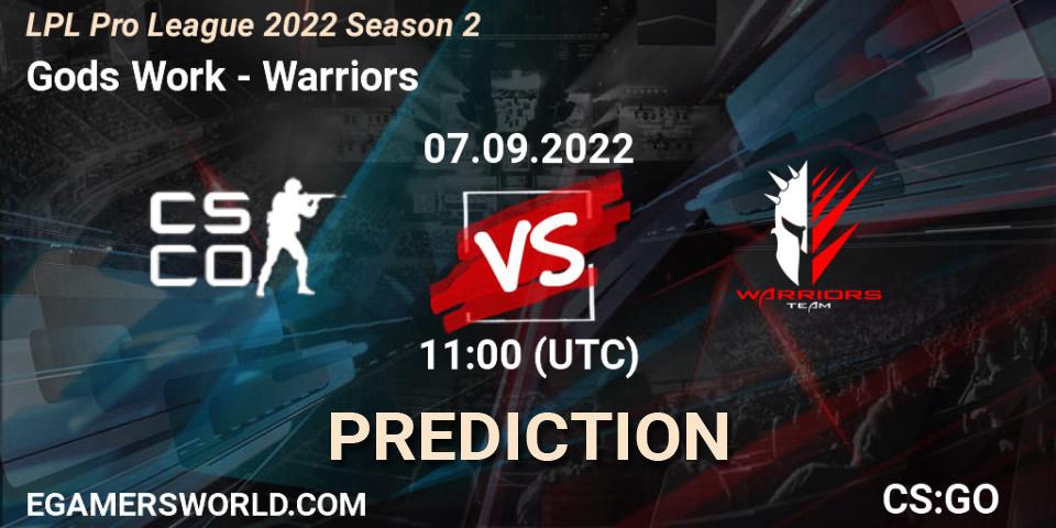 Gods Work - Warriors: Maç tahminleri. 07.09.22, CS2 (CS:GO), LPL Pro League 2022 Season 2