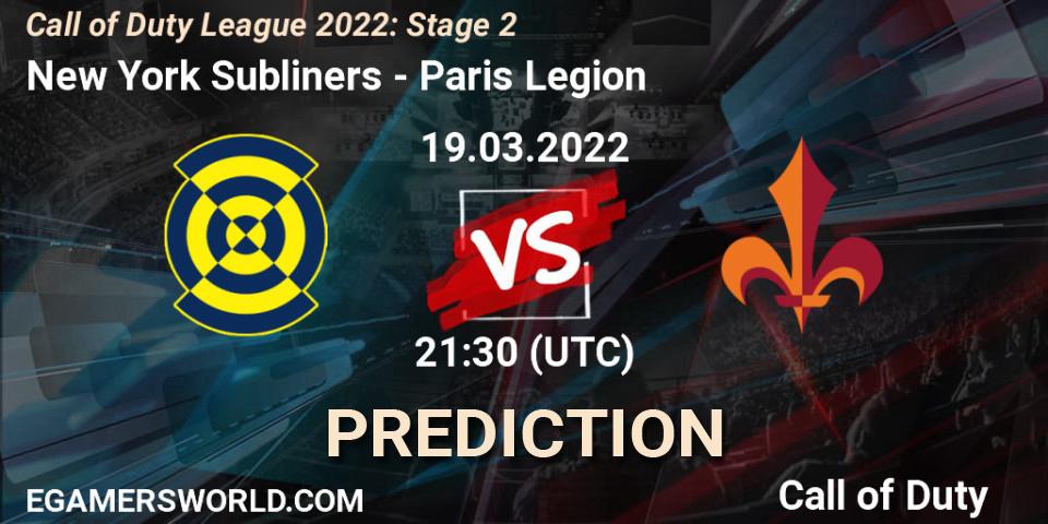 New York Subliners - Paris Legion: Maç tahminleri. 19.03.2022 at 20:30, Call of Duty, Call of Duty League 2022: Stage 2