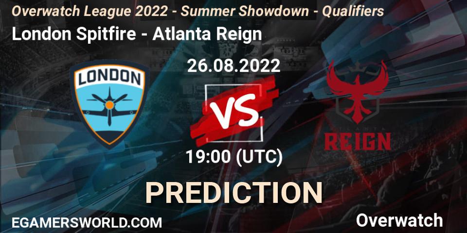 London Spitfire - Atlanta Reign: Maç tahminleri. 26.08.22, Overwatch, Overwatch League 2022 - Summer Showdown - Qualifiers