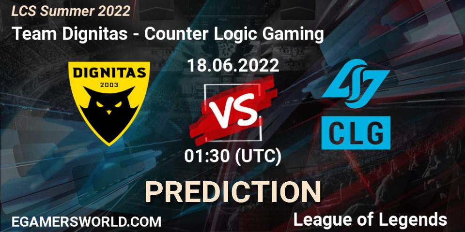 Team Dignitas - Counter Logic Gaming: Maç tahminleri. 18.06.2022 at 01:30, LoL, LCS Summer 2022