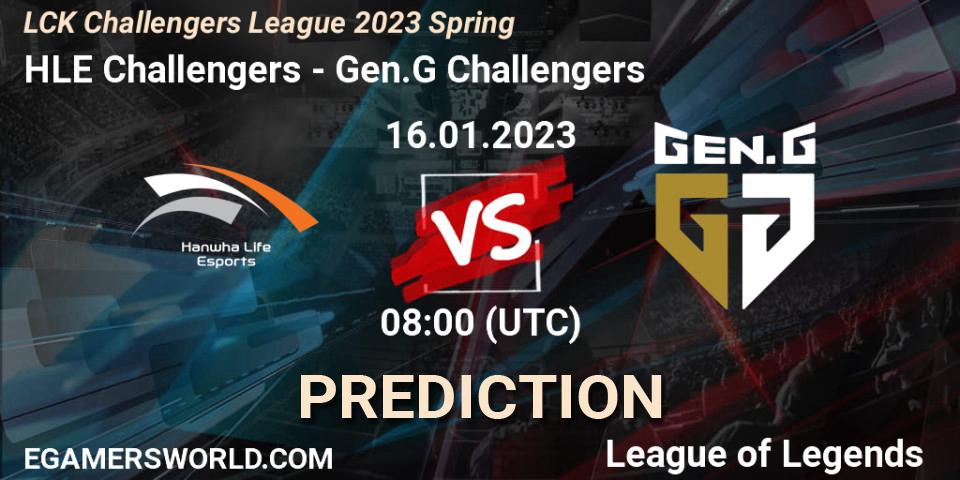 HLE Challengers - Gen.G Challengers: Maç tahminleri. 16.01.2023 at 08:00, LoL, LCK Challengers League 2023 Spring