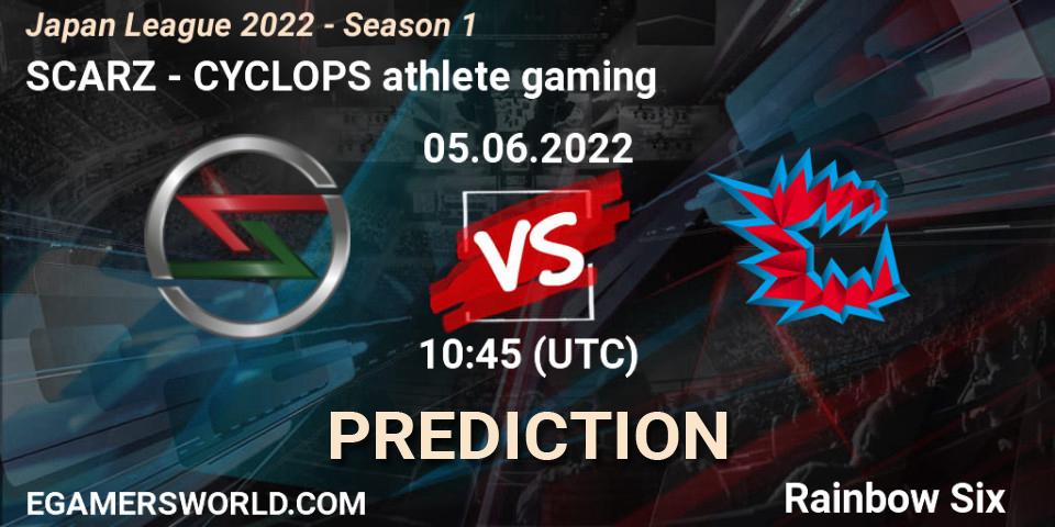 SCARZ - CYCLOPS athlete gaming: Maç tahminleri. 05.06.2022 at 10:45, Rainbow Six, Japan League 2022 - Season 1