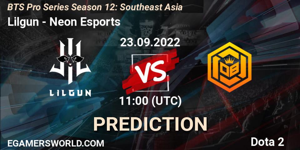 Lilgun - Neon Esports: Maç tahminleri. 23.09.22, Dota 2, BTS Pro Series Season 12: Southeast Asia