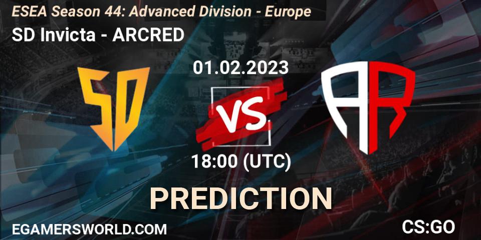 SD Invicta - ARCRED: Maç tahminleri. 01.02.23, CS2 (CS:GO), ESEA Season 44: Advanced Division - Europe