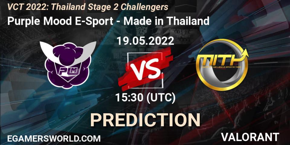 Purple Mood E-Sport - Made in Thailand: Maç tahminleri. 19.05.2022 at 13:30, VALORANT, VCT 2022: Thailand Stage 2 Challengers