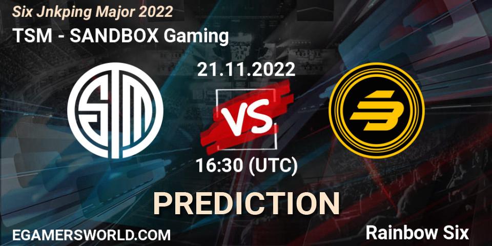 TSM - SANDBOX Gaming: Maç tahminleri. 23.11.22, Rainbow Six, Six Jönköping Major 2022