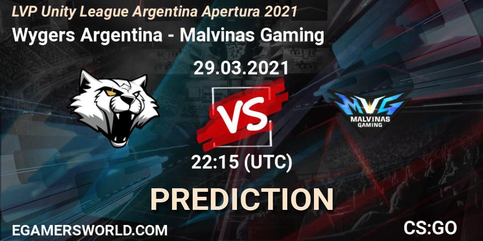 Wygers Argentina - Malvinas Gaming: Maç tahminleri. 29.03.2021 at 22:15, Counter-Strike (CS2), LVP Unity League Argentina Apertura 2021