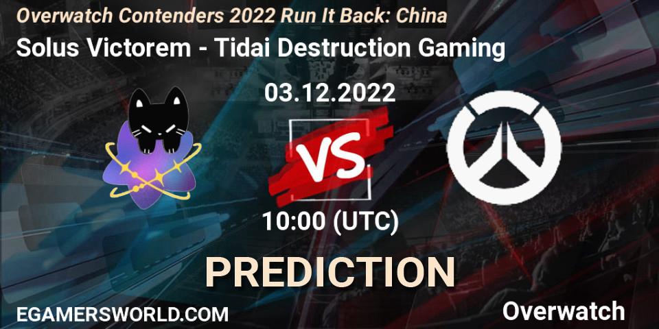 Solus Victorem - Tidai Destruction Gaming: Maç tahminleri. 03.12.22, Overwatch, Overwatch Contenders 2022 Run It Back: China