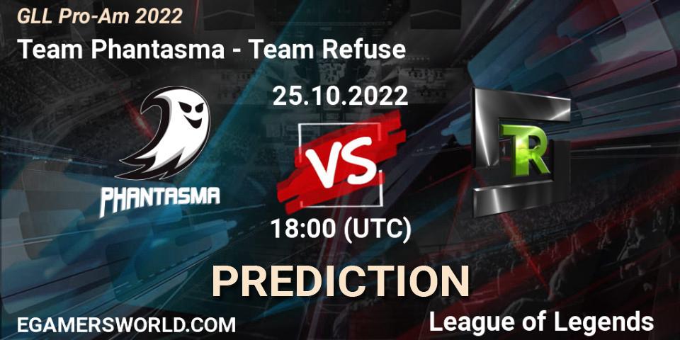 Team Phantasma - Team Refuse: Maç tahminleri. 25.10.2022 at 17:00, LoL, GLL Pro-Am 2022