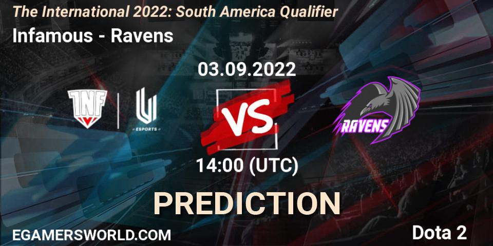 Infamous - Ravens: Maç tahminleri. 03.09.2022 at 14:46, Dota 2, The International 2022: South America Qualifier