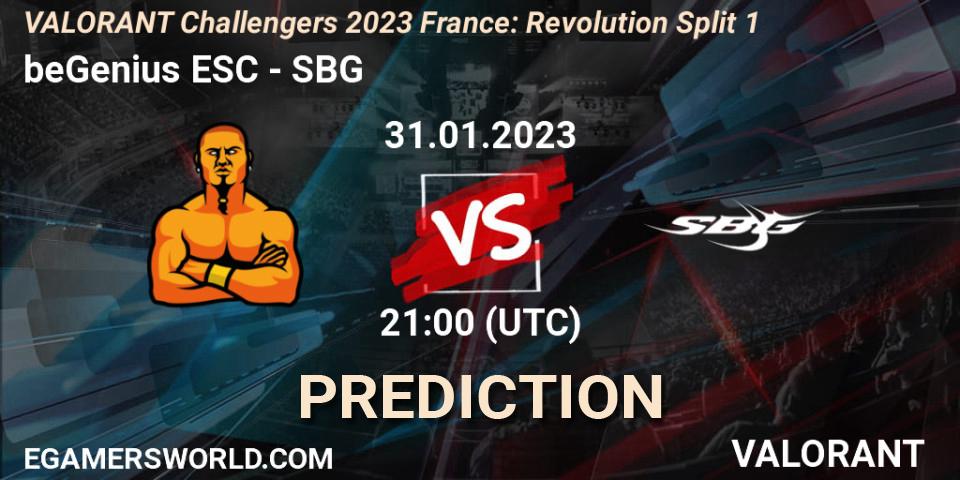 beGenius ESC - SBG: Maç tahminleri. 31.01.23, VALORANT, VALORANT Challengers 2023 France: Revolution Split 1