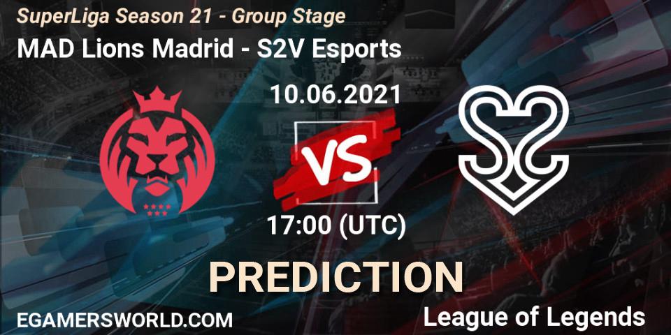 MAD Lions Madrid - S2V Esports: Maç tahminleri. 10.06.2021 at 17:00, LoL, SuperLiga Season 21 - Group Stage 