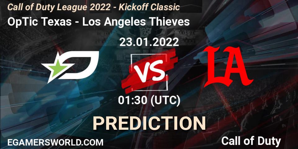 OpTic Texas - Los Angeles Thieves: Maç tahminleri. 23.01.22, Call of Duty, Call of Duty League 2022 - Kickoff Classic