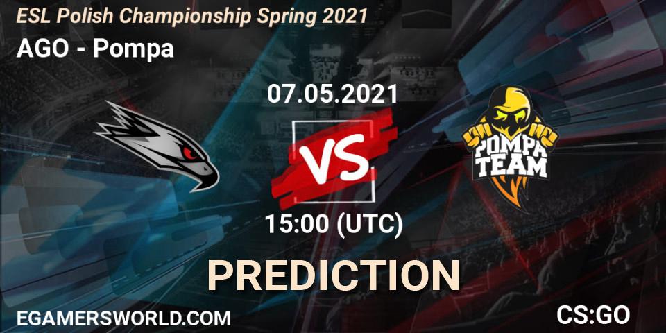 AGO - Pompa: Maç tahminleri. 07.05.2021 at 15:00, Counter-Strike (CS2), ESL Mistrzostwa Polski: Spring 2021