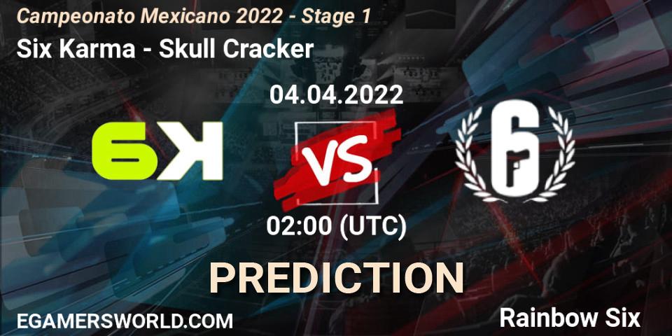 Six Karma - Skull Cracker: Maç tahminleri. 04.04.2022 at 02:00, Rainbow Six, Campeonato Mexicano 2022 - Stage 1