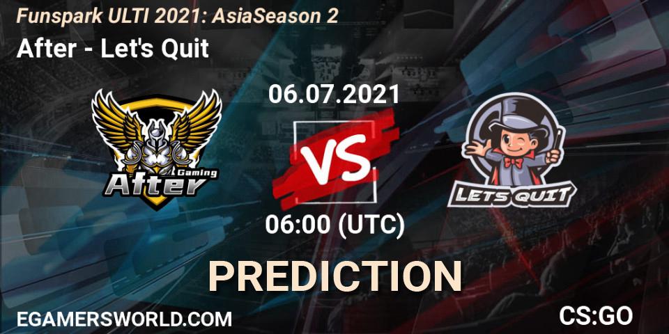 After - Let's Quit: Maç tahminleri. 06.07.2021 at 06:00, Counter-Strike (CS2), Funspark ULTI 2021: Asia Season 2