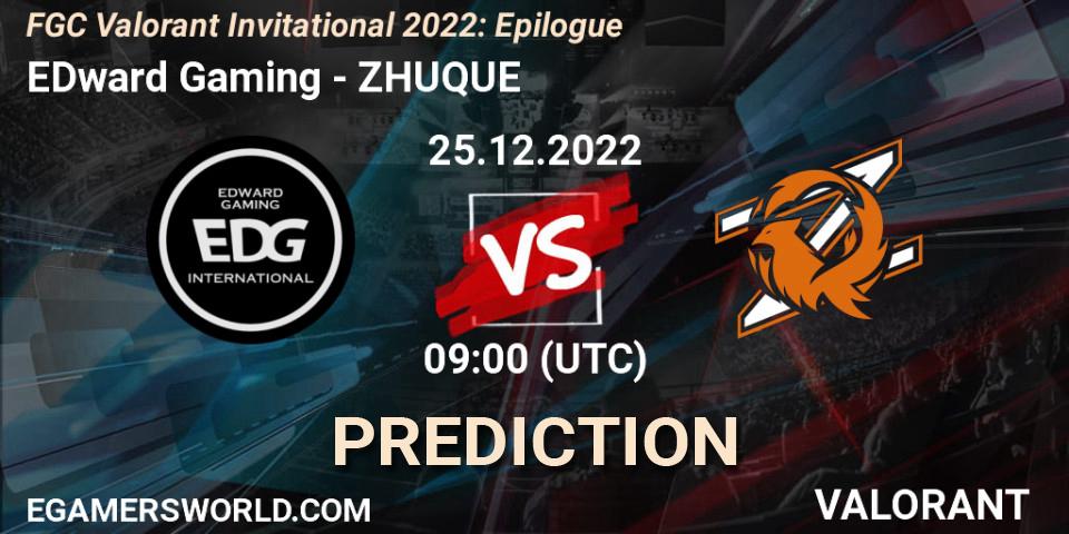 EDward Gaming - ZHUQUE: Maç tahminleri. 25.12.2022 at 09:00, VALORANT, FGC Valorant Invitational 2022: Epilogue