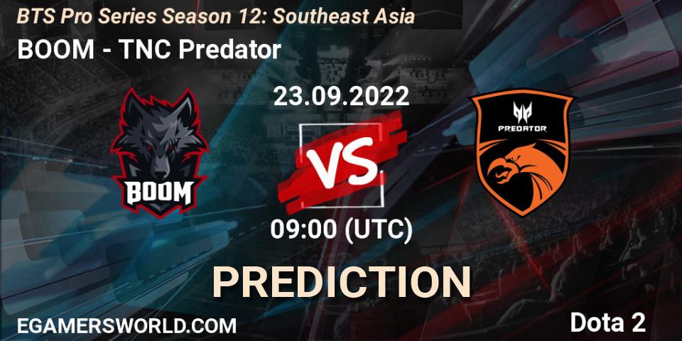 BOOM - TNC Predator: Maç tahminleri. 23.09.22, Dota 2, BTS Pro Series Season 12: Southeast Asia