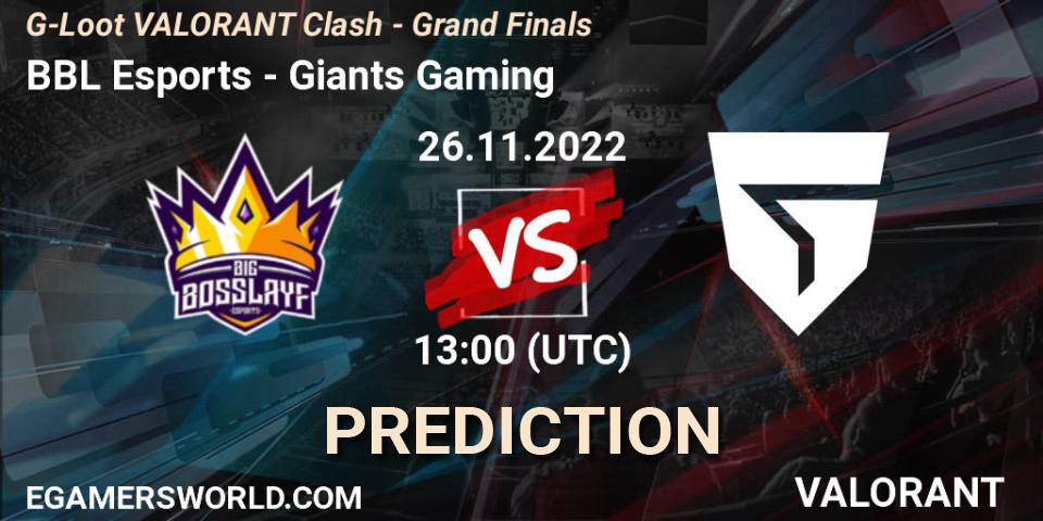 BBL Esports - Giants Gaming: Maç tahminleri. 26.11.22, VALORANT, G-Loot VALORANT Clash - Grand Finals