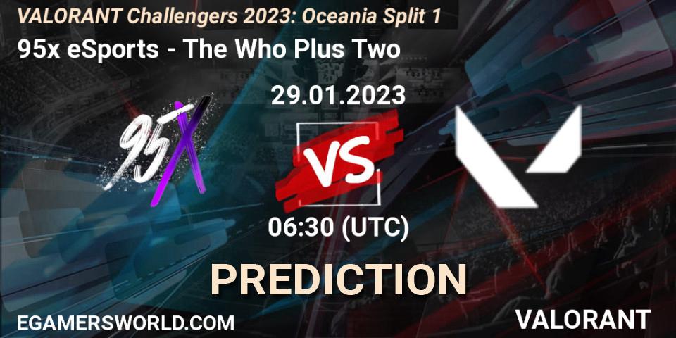 95x eSports - The Who Plus Two: Maç tahminleri. 29.01.23, VALORANT, VALORANT Challengers 2023: Oceania Split 1