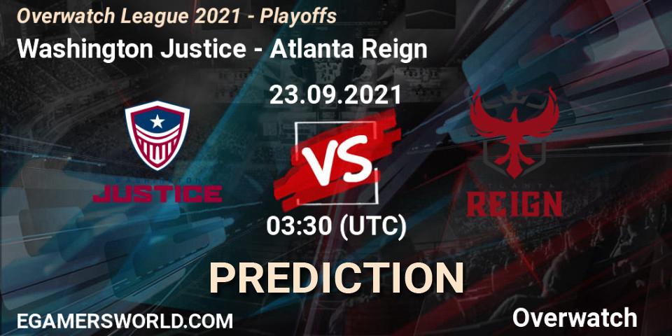 Washington Justice - Atlanta Reign: Maç tahminleri. 22.09.21, Overwatch, Overwatch League 2021 - Playoffs