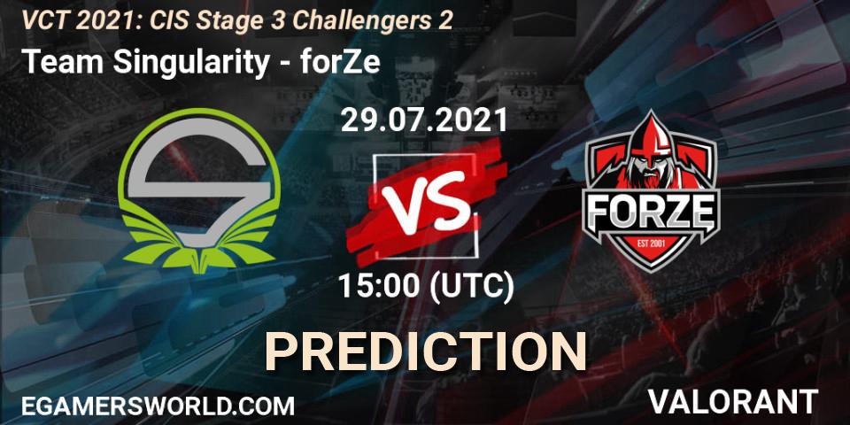 Team Singularity - forZe: Maç tahminleri. 29.07.2021 at 15:00, VALORANT, VCT 2021: CIS Stage 3 Challengers 2