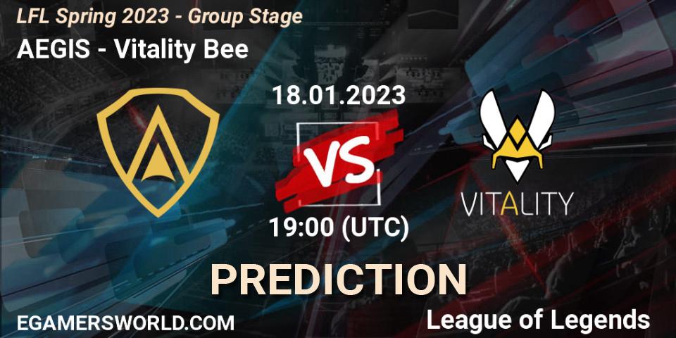 AEGIS - Vitality Bee: Maç tahminleri. 18.01.2023 at 19:00, LoL, LFL Spring 2023 - Group Stage
